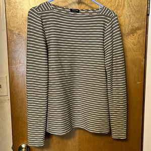 Textured-stripe long-sleeved top